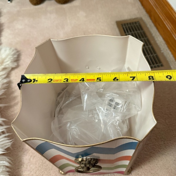 Mackenzie-Childs Trampoline Waste Bin Storage Container (White) - Picture 4 of 4